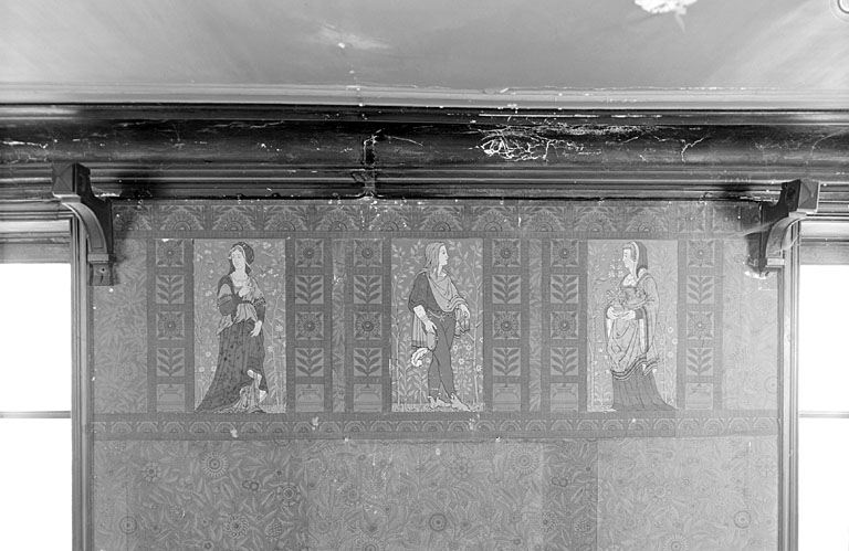 Papier peint de la salle de billard, détail du mur est.