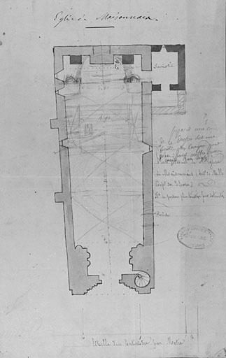 Plan par Pierre Melin, entrepreneur, vers 1872.