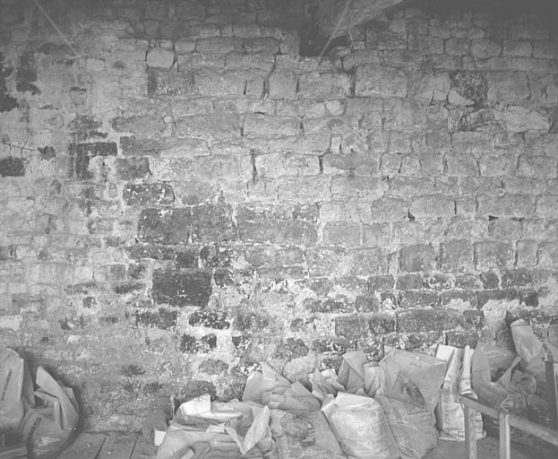 Détail de l'appareillage du mur au nord de la porte Saint-Hilaire.