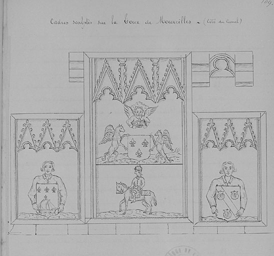 Armoiries dans des cadres sculptés.