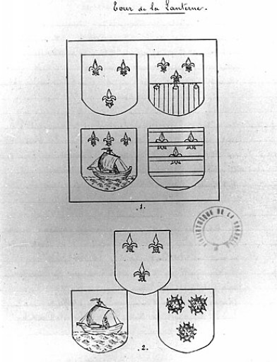 Armoiries. Manuscrit de L'Evêque n°2203, à la fin du XIXe siècle.