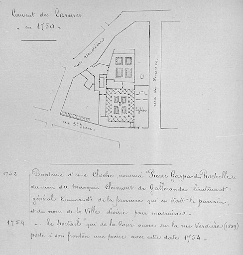 Plan masse, état de 1750.