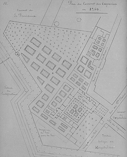 Plan masse, état de 1750.