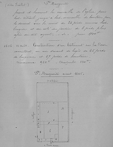 Plan masse de l'état d'avant 1605.