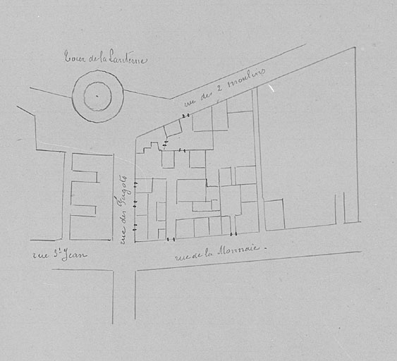 Plan masse de l'état de 1740.