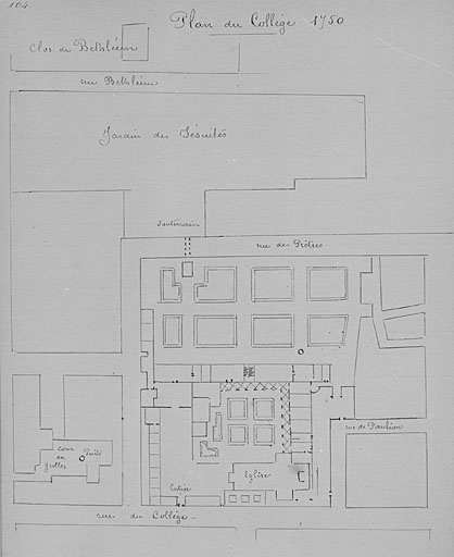 Plan masse de l'état de 1750.