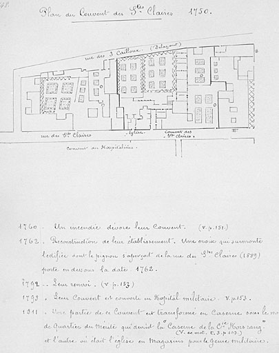 Plan masse, état de 1750.