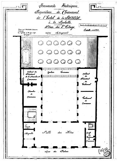 Plan du premier étage, en 1924, par Grizet.