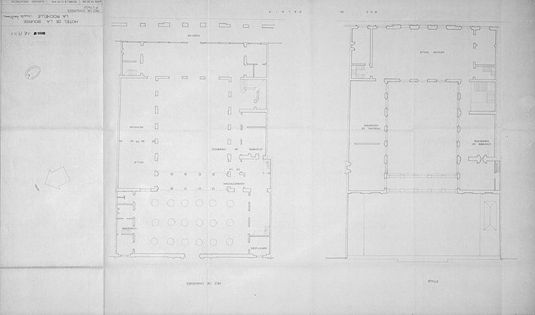Plans du premier étage et du rez-de-chaussée, par G. Jouven, en 1955.