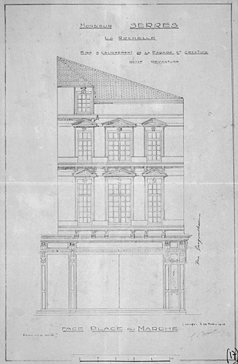 Mise à l'alignement, élévation de la façade en 1924.