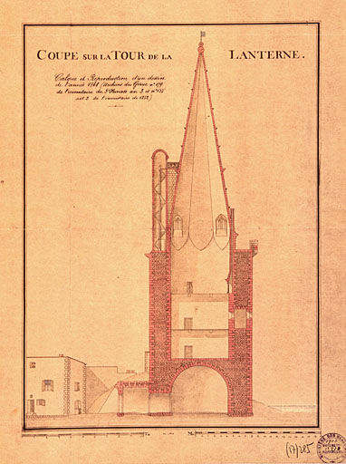 Coupe reproduite d'un dessin de 1768 des archives du Génie.