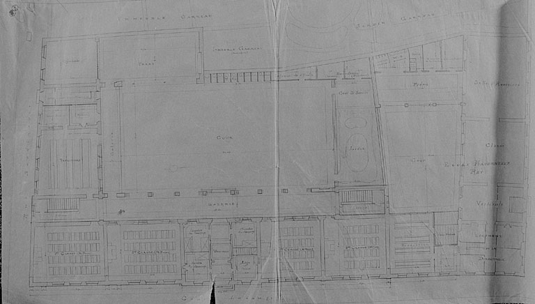 Plan du rez-de-chaussée vers 1900, par Corbineau.