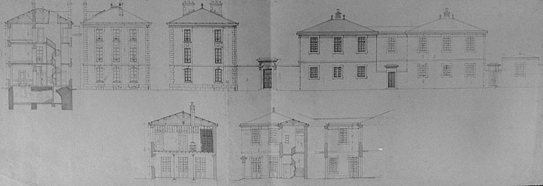 Coupes et élévations, dernier quart du XIXe siècle.