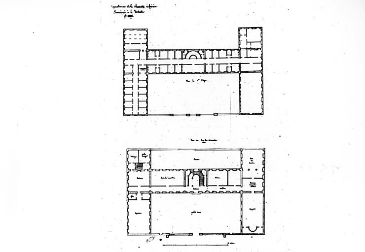 Plans de 1828 : rez de chaussée et 1er étage.
