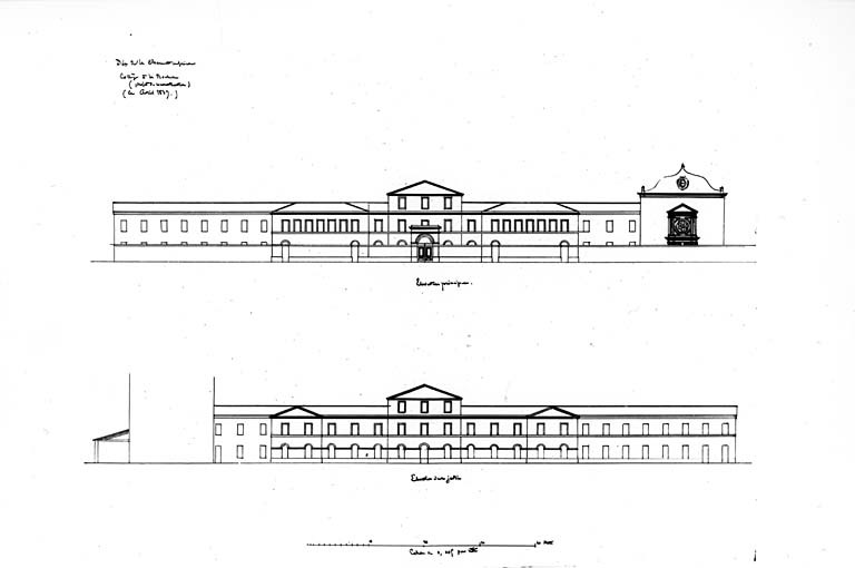 Projet de reconstruction de 1837, élévations.