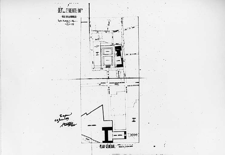 Projet de reconstruction de 1839, plan masse.