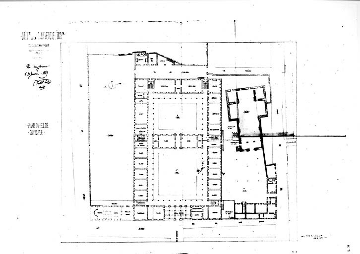 Projet de reconstruction de 1839 [par Brossard], plan du rez de chaussée.