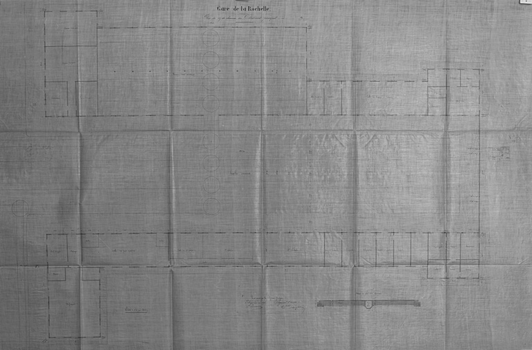 Plan du rez-de-chaussée du bâtiment principal, 1855. Morandin et Compaing.