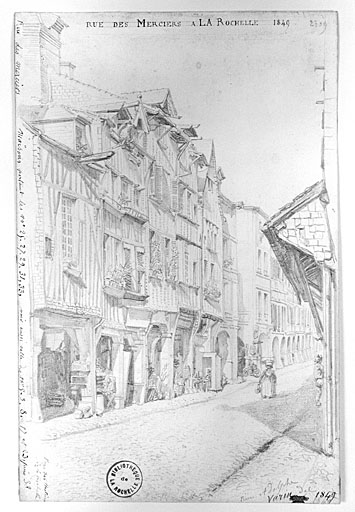 Elévations sur rue, par Adolphe Varin, en 1849.