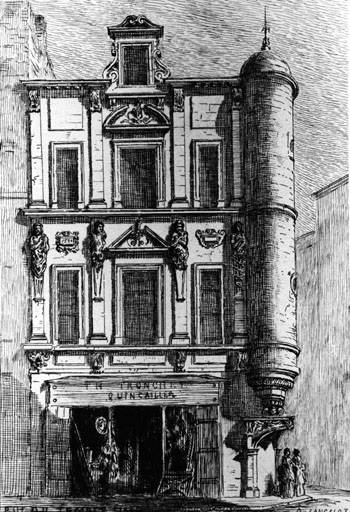 Elévation nord sur la rue du Temple.