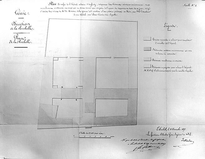 Plan, projet de construction d'une chapelle, en 1837, de Verdon.