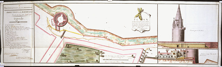 Plan et élévations, projet de l'an 5, 1798, par Peyraud.