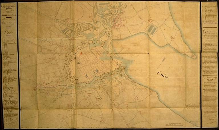 Plan de la ville pour les projet de 1834, par de Verdon.