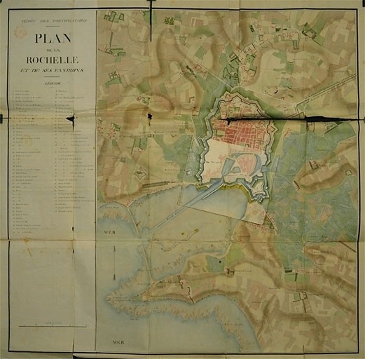 Plan de la ville et de ses environs, en 1811, avec retombes.