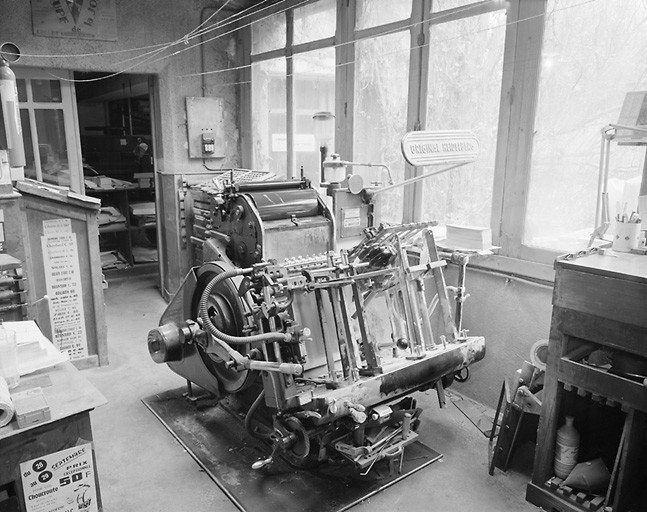 Presse typographique N°4 Heidelberg 1960 N°101 788 N. Pour petits travaux, cartes de visite.
