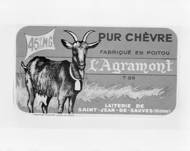 Etiquette de fromage de chèvre : L'Agramont.