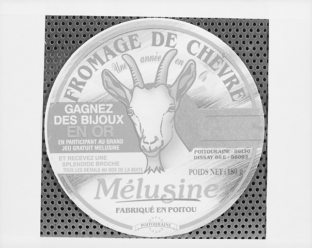 Etiquette : Fromage de chèvre, Mélusine.