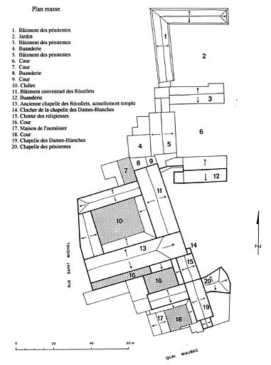 Plan masse, plan schématique des toitures.