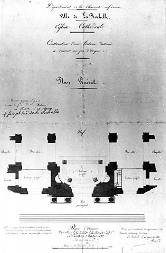 Projet de tribune pour l'orgue, plan de 1833, par Brossard.