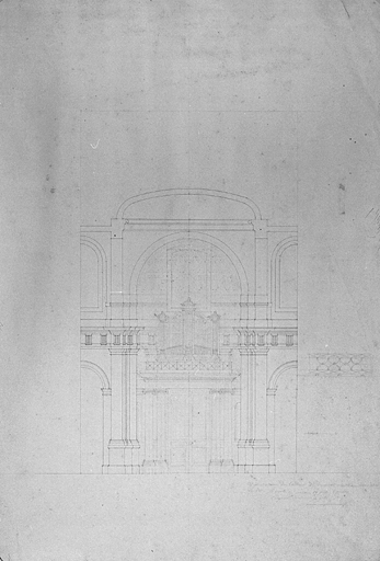Projet définitif de la tribune pour l'orgue, non daté.