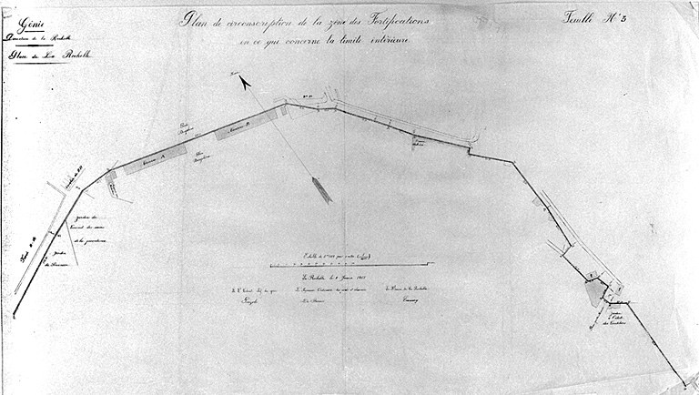 Fortifications de la limite intérieure, feuille N°3, 1861, Pouzols.