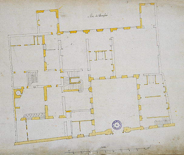 Projet. Plan au rez-de-chaussée.