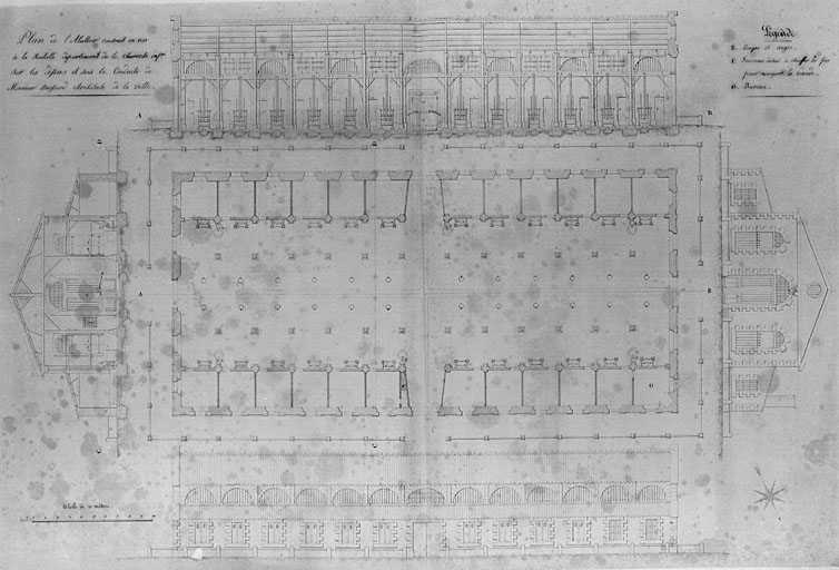 Plan de l'abattoir construit en 1813.