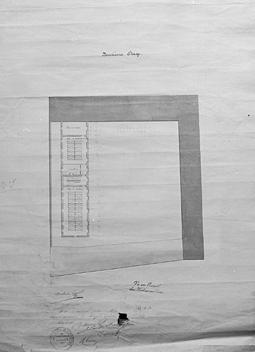 Projet de reconstruction, plan au deuxième étage, 1841, Brossard.