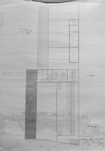 Projet de reconstruction, plan au premier étage, 1841, Brossard.