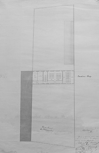 Projet de reconstruction, plan au deuxième étage, 1841, Brossard.