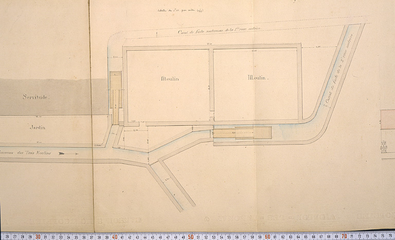 Plan au sol en 1886, Ech : 1/100.