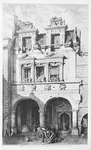 Façade. Gravure de 1864, par Rochebrune.