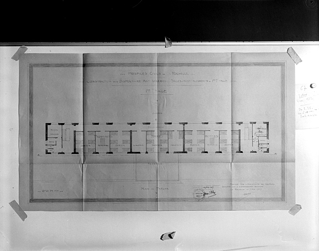 Construction d'un dispensaire antivénérien. Plan du premier étage. 7 mai 1937, par Morguet.