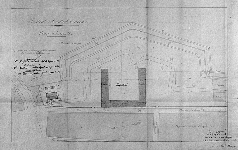 Dispensaire antituberculeux, plan de situation. 2 septembre 1922, par Bunel.