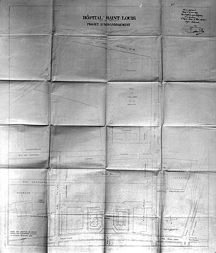 Projet d'agrandissement. Plan d'ensemble du 21 octobre 1936, par Morguet.