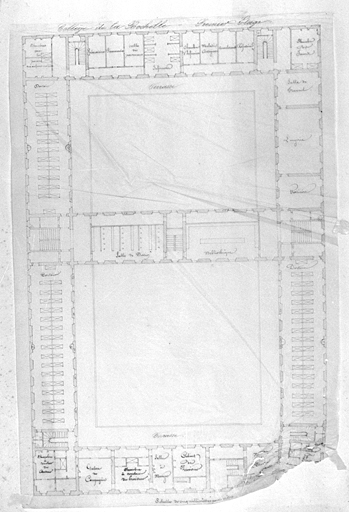 Plan du premier étage. 18 mars 1839, par Brossard.