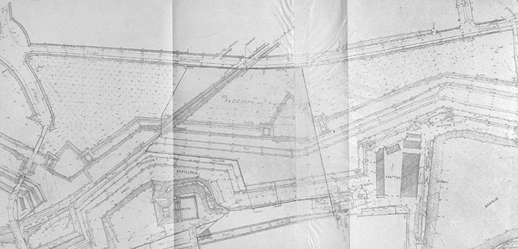 Plan d'un terrain à aliéner au profit des Hospices civils. 7 octobre 1932, par Morguet.