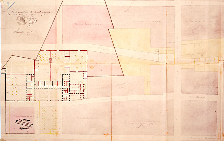 Projet de lotissement du grand séminaire. Plan du 29 mai 1909, par Corbineau.