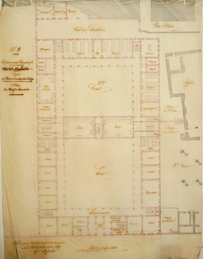 Plan du rez-de-chaussée. 18 mars 1839, par Brossard.