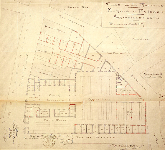 Projet d'agrandissement. Plan du 10 avril 1911, par Corbineau.